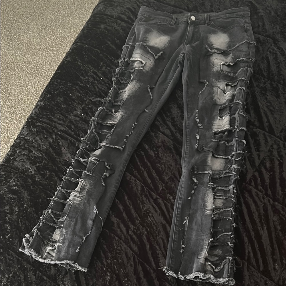 Distressed Black Jeans